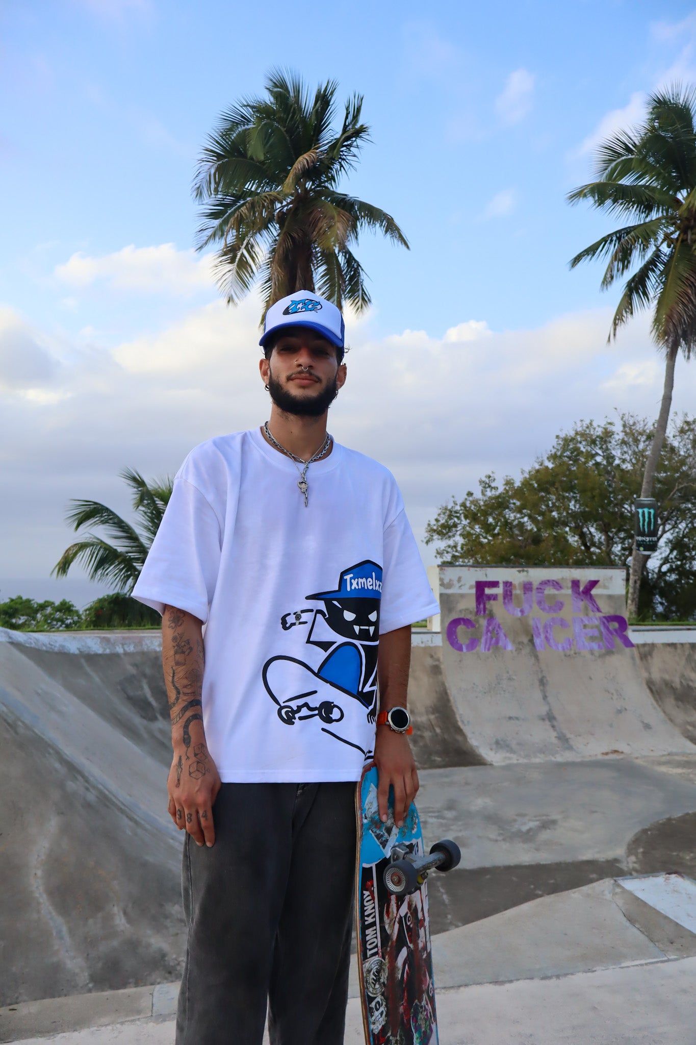 Chronos SK8 White tee